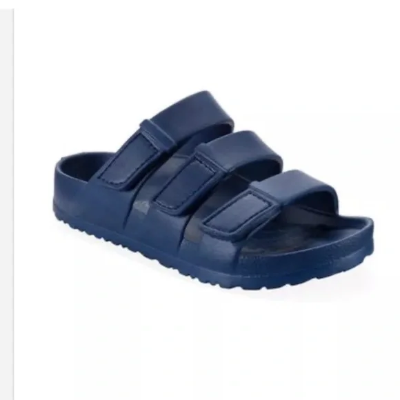 Boys Open Toe Slip-On Bowie Sandals Navy daily use - Picture 2 of 4